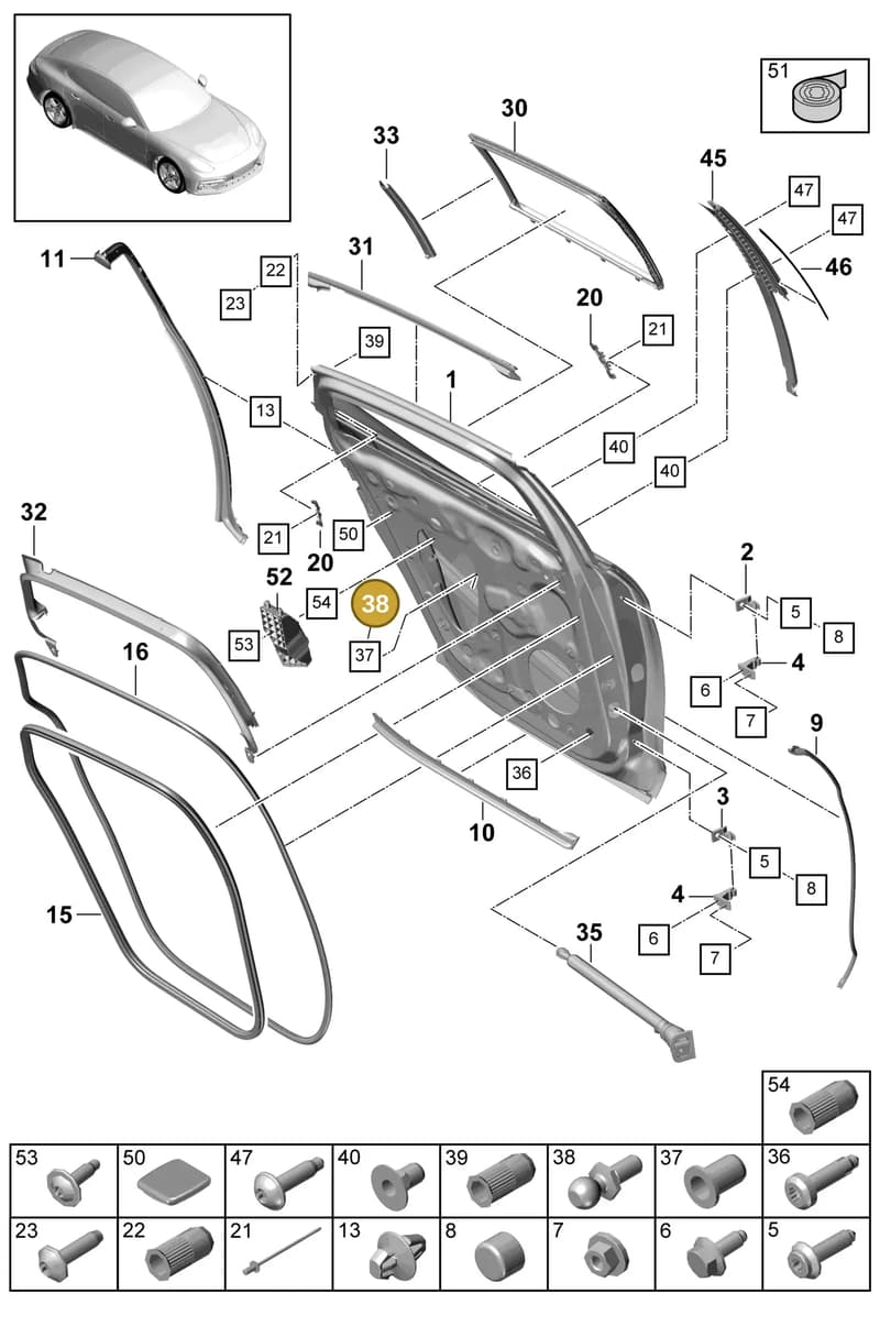 9A700786400 — Porsche Panamera (2016-2020) diagram p49804010, position 38