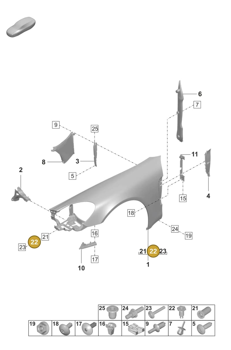 9A700786500 — Porsche Panamera (2020-2023) diagram p58801400, position 22