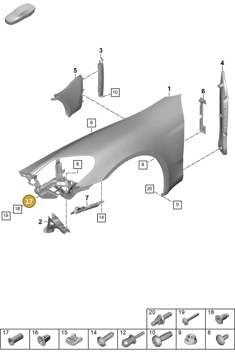 9A700786600 — Porsche Panamera (2023-2025) diagram p62801400, position 17