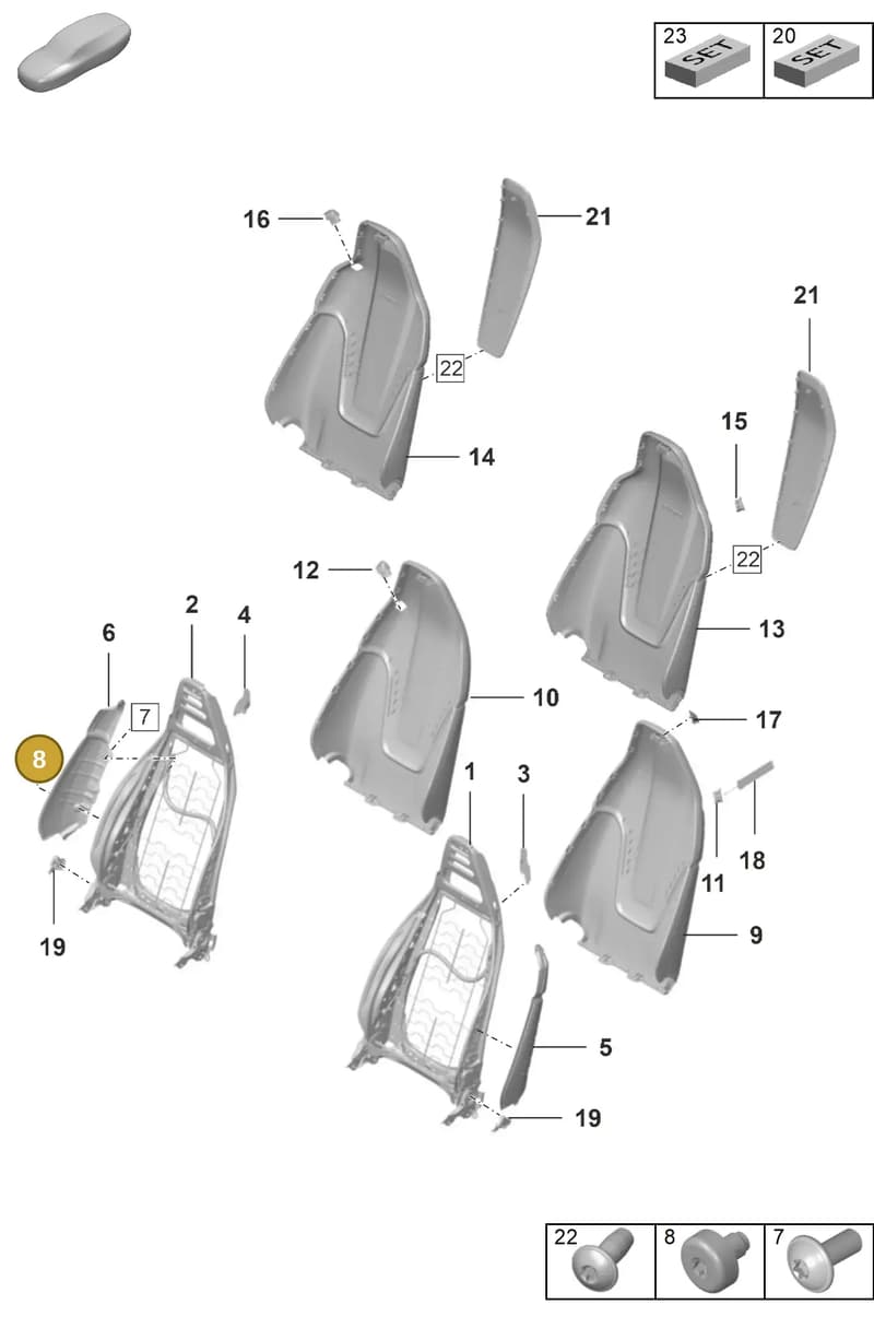 9A7007867 — Porsche 911 (2021-2022) diagram p53817000, position 8