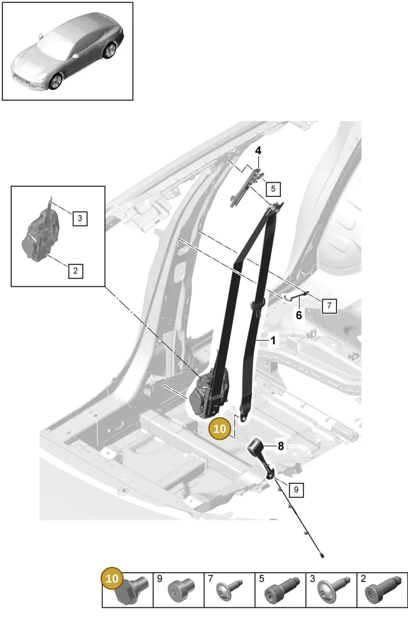 9A700791500 — Porsche Panamera (2016-2020) diagram p49812000, position 10