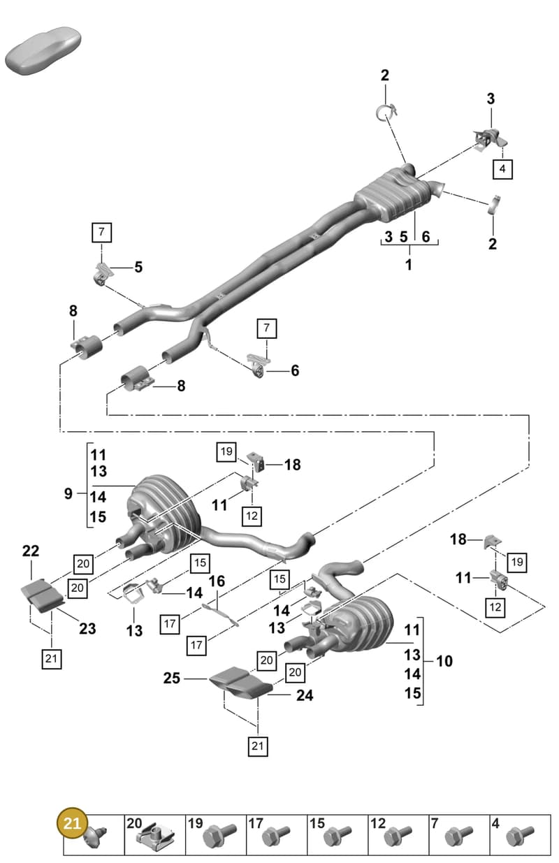9A700801900 — Porsche Panamera (2020-2023) diagram p58203000, position 21