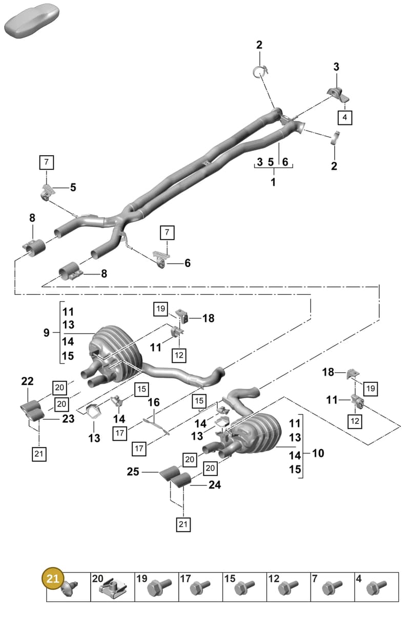 9A700801900 — Porsche Panamera (2020-2023) diagram p58203060, position 21