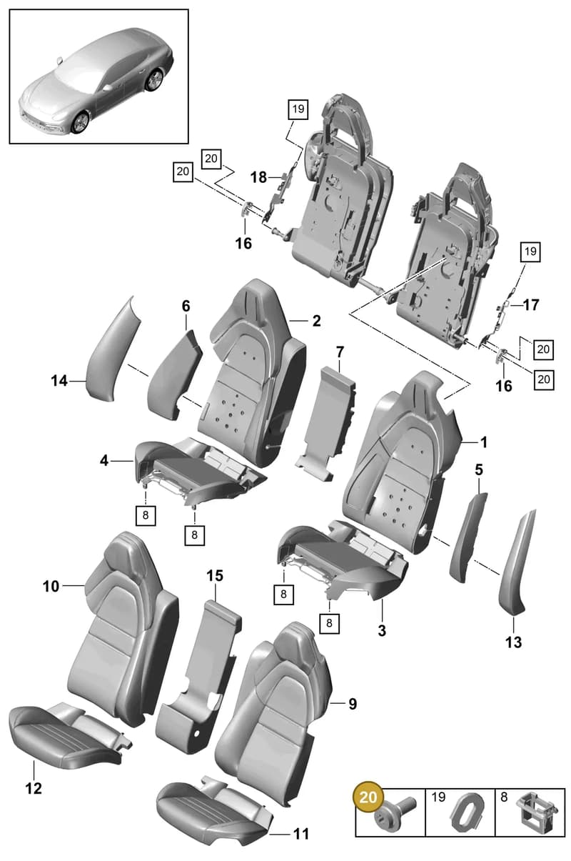 9A700803300 — Porsche Panamera (2016-2020) diagram p49818050, position 20