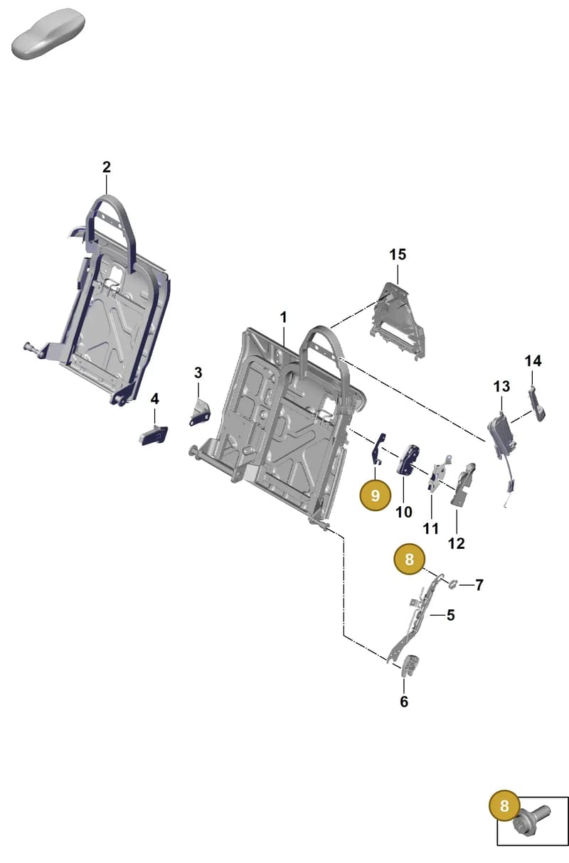 9A700803300 — Porsche Panamera (2023-2025) diagram p62818000, position 8+9