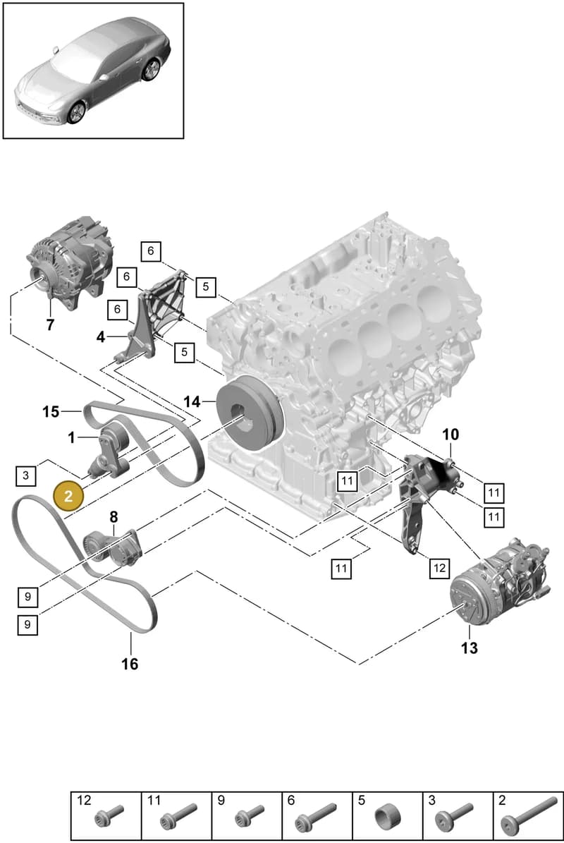 9A700803500 — Porsche Panamera (2016-2020) diagram p49102040, position 2