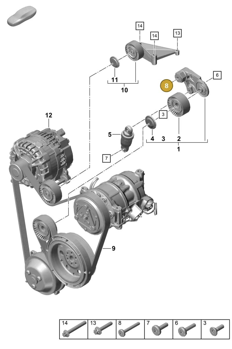 9A700803500 — Porsche Boxster Spyder (2019-2020) diagram p55102200, position 8