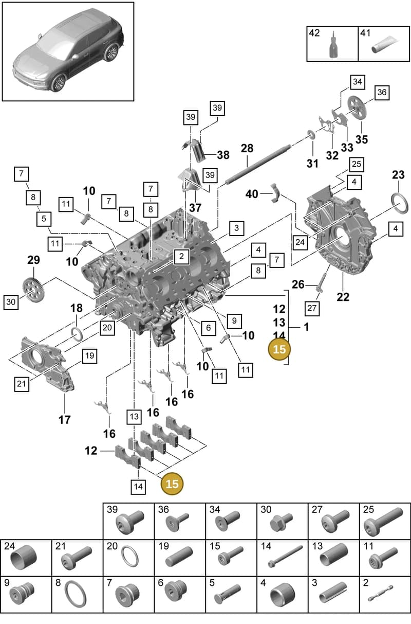 9A700805400 — Porsche Cayenne (2017-2023) diagram p51101050, position 15