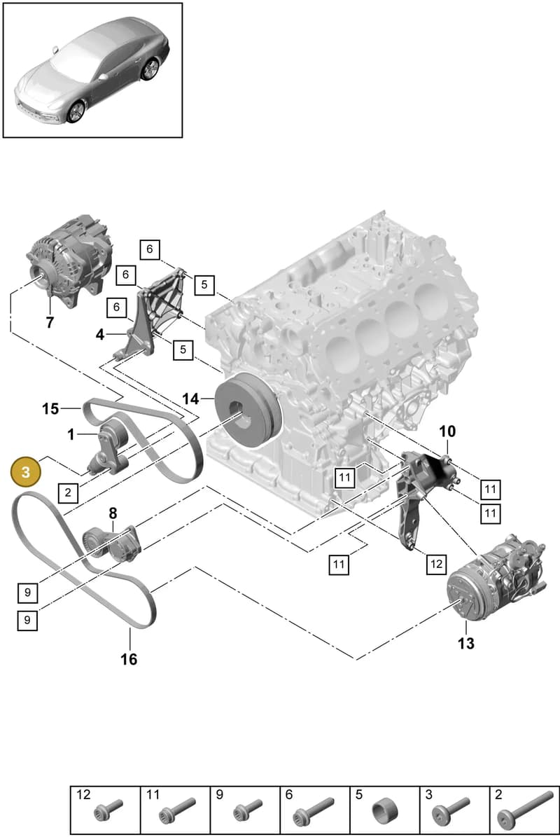 9A700806600 — Porsche Panamera (2016-2020) diagram p49102040, position 3