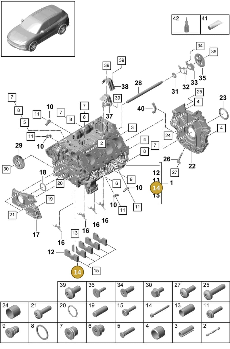 9A700809100 — Porsche Cayenne (2017-2023) diagram p51101050, position 14