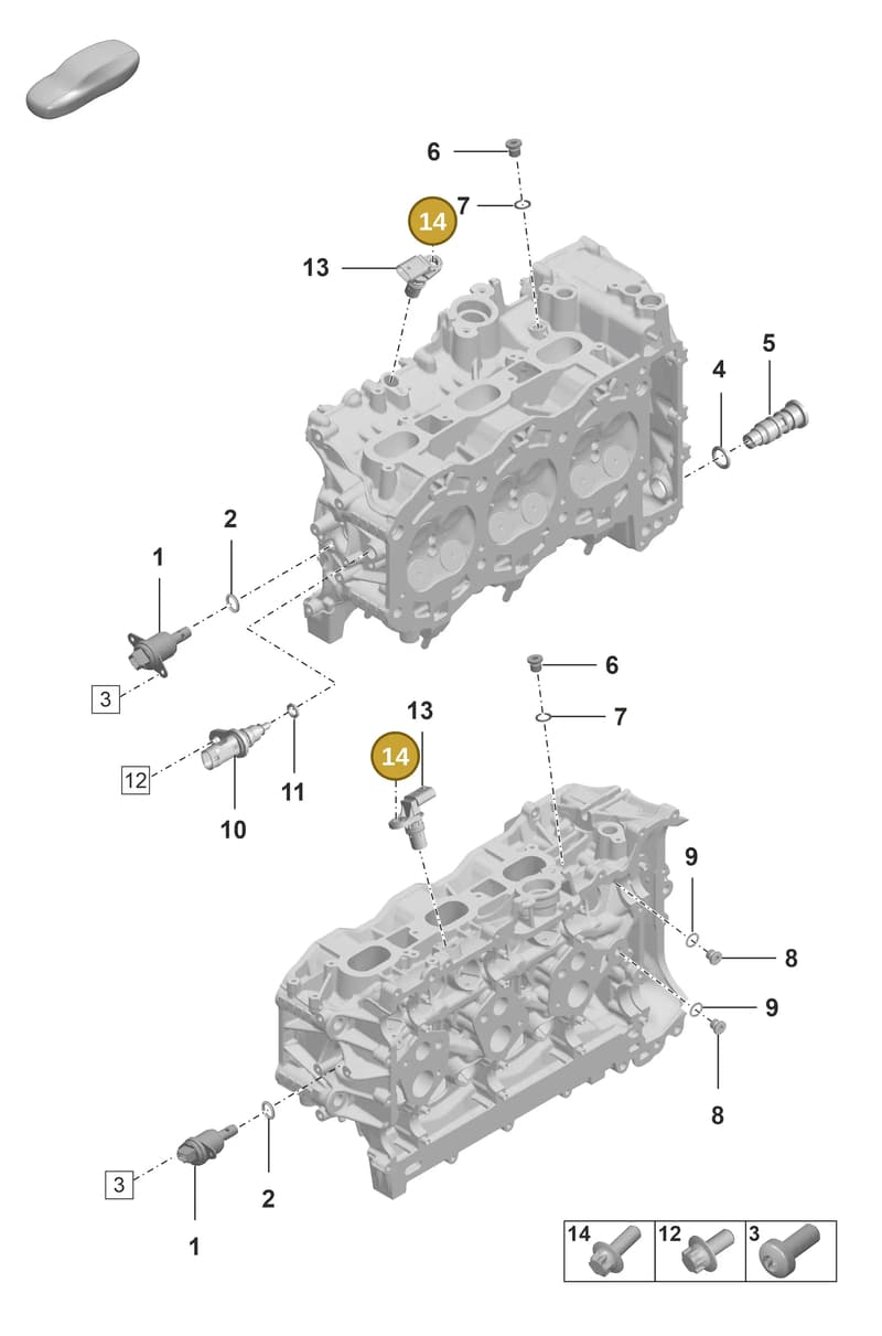 9A700812500 — Porsche 911 (2024-2025) diagram p53103020, position 14