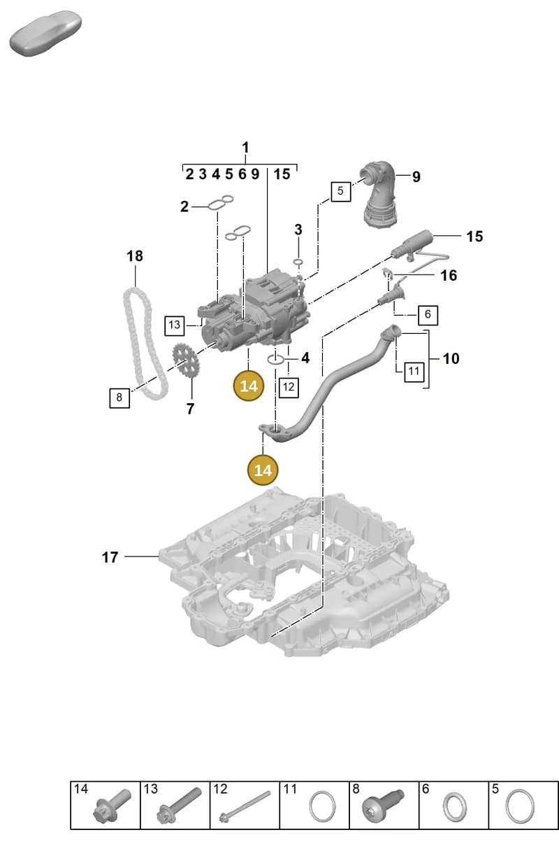 9A700812500 — Porsche 911 (2024-2025) diagram p63104000, position 14