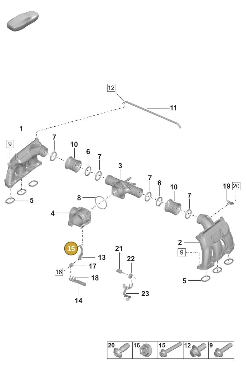 9A700813000 — Porsche 911 (2018-2024) diagram p53107100, position 15