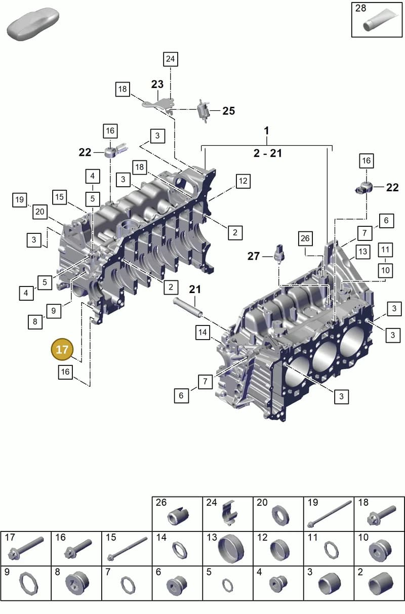 9A700813000 — Porsche Boxster Spyder (2019-2020) diagram p55101105, position 17