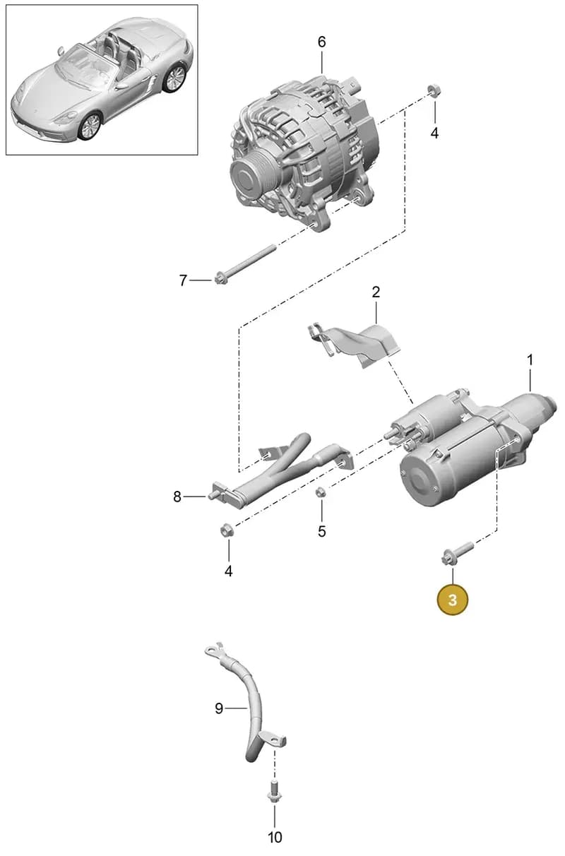9A700815900 — Porsche Boxster (2016-2019) diagram p48902005, position 3
