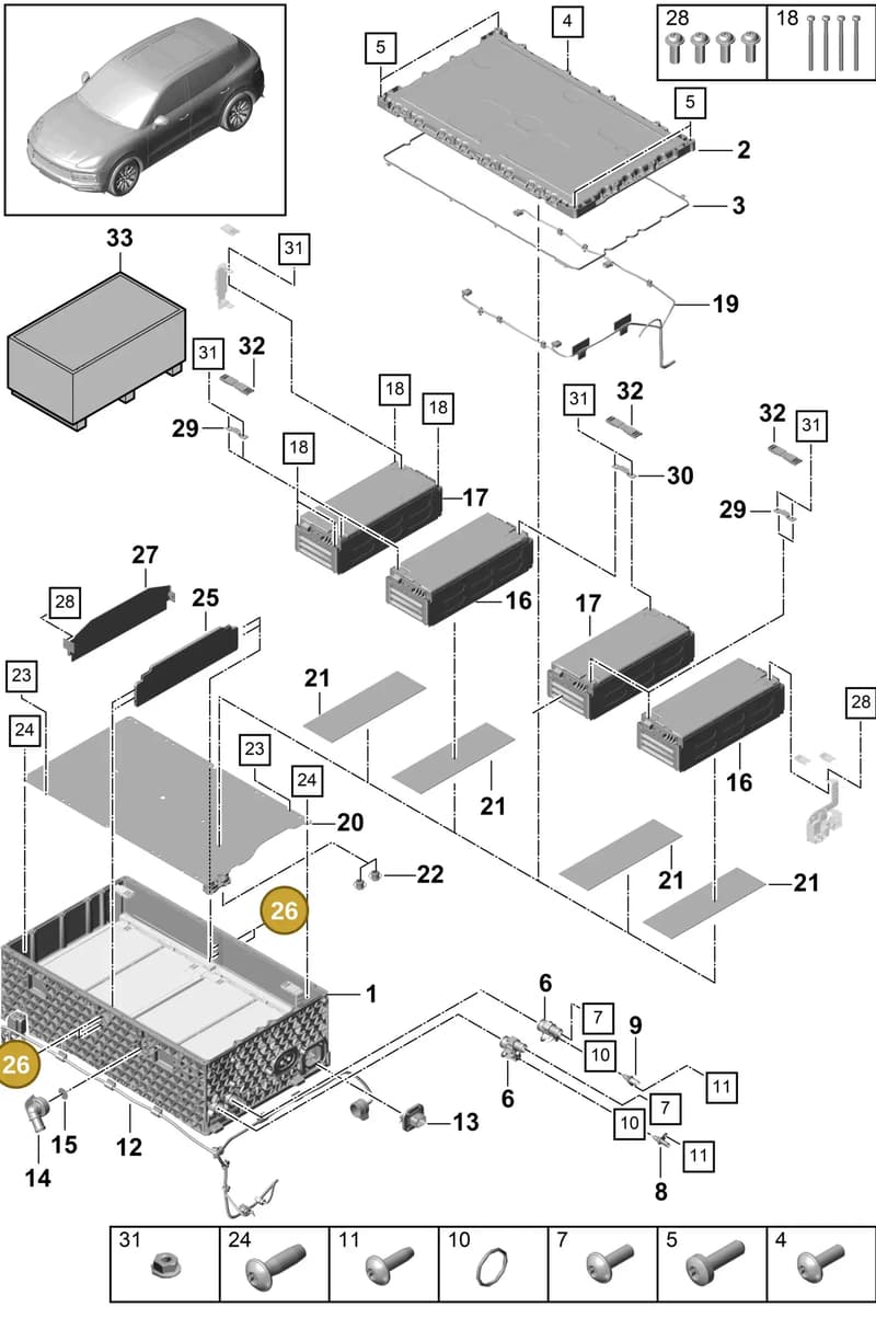 9A700825100 — Porsche Cayenne (2017-2023) diagram p51901160, position 26