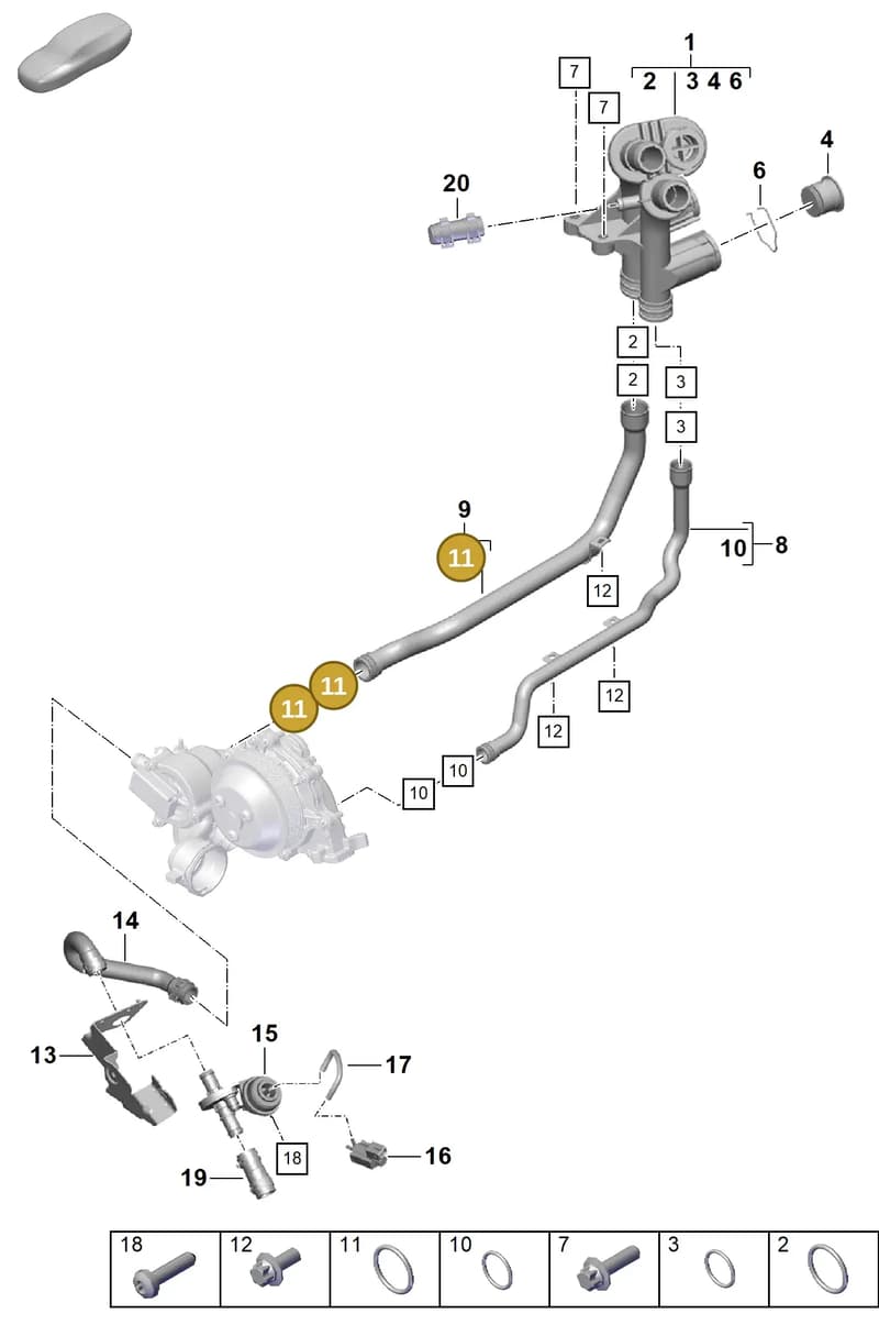 9A700828100 — Porsche Boxster Spyder (2019-2020) diagram p55105060, position 11