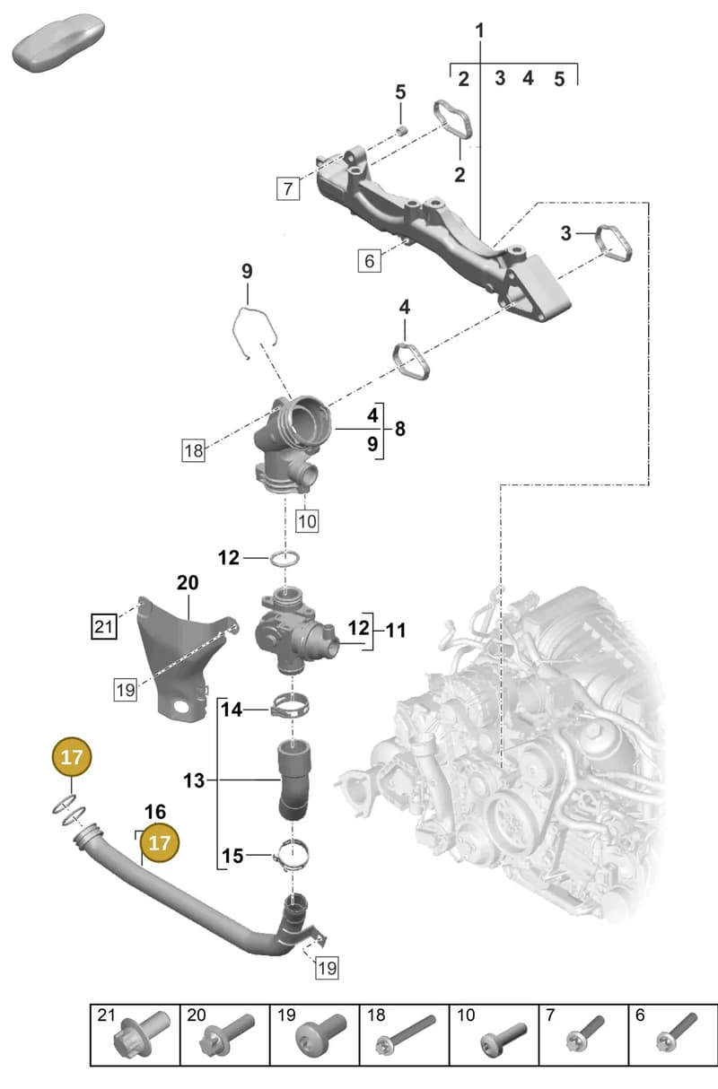 9A700828100 — Porsche 911 (2020-2022) diagram p57105050, position 17