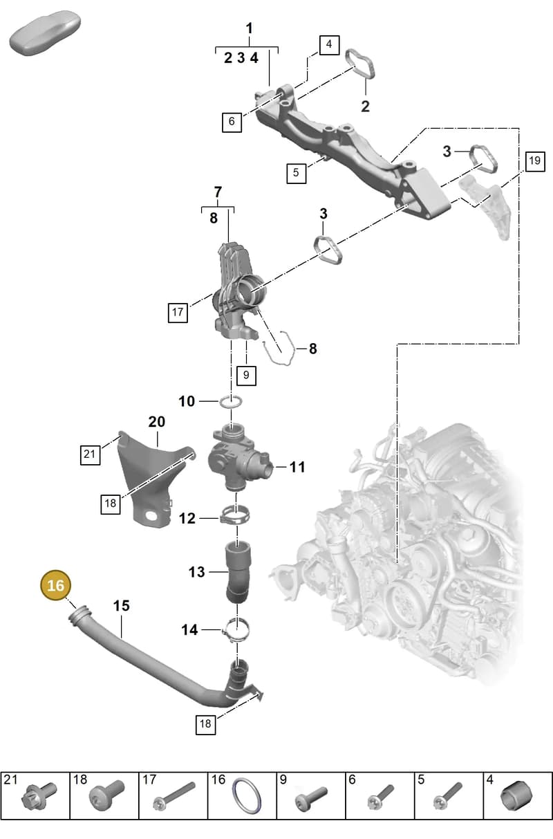 9A700828100 — Porsche 911 (2024-2025) diagram p63105050, position 16