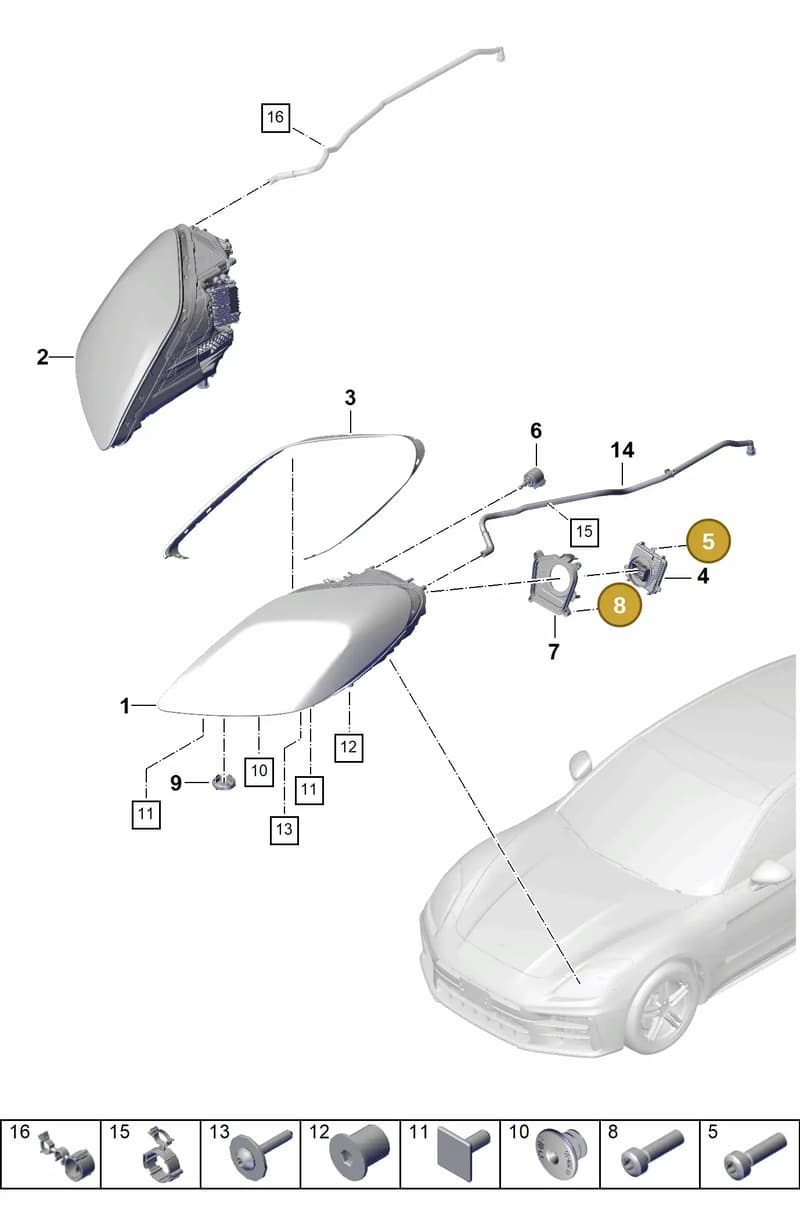 9A700839700 — Porsche Panamera (2023-2025) diagram p62908000, position 5+8