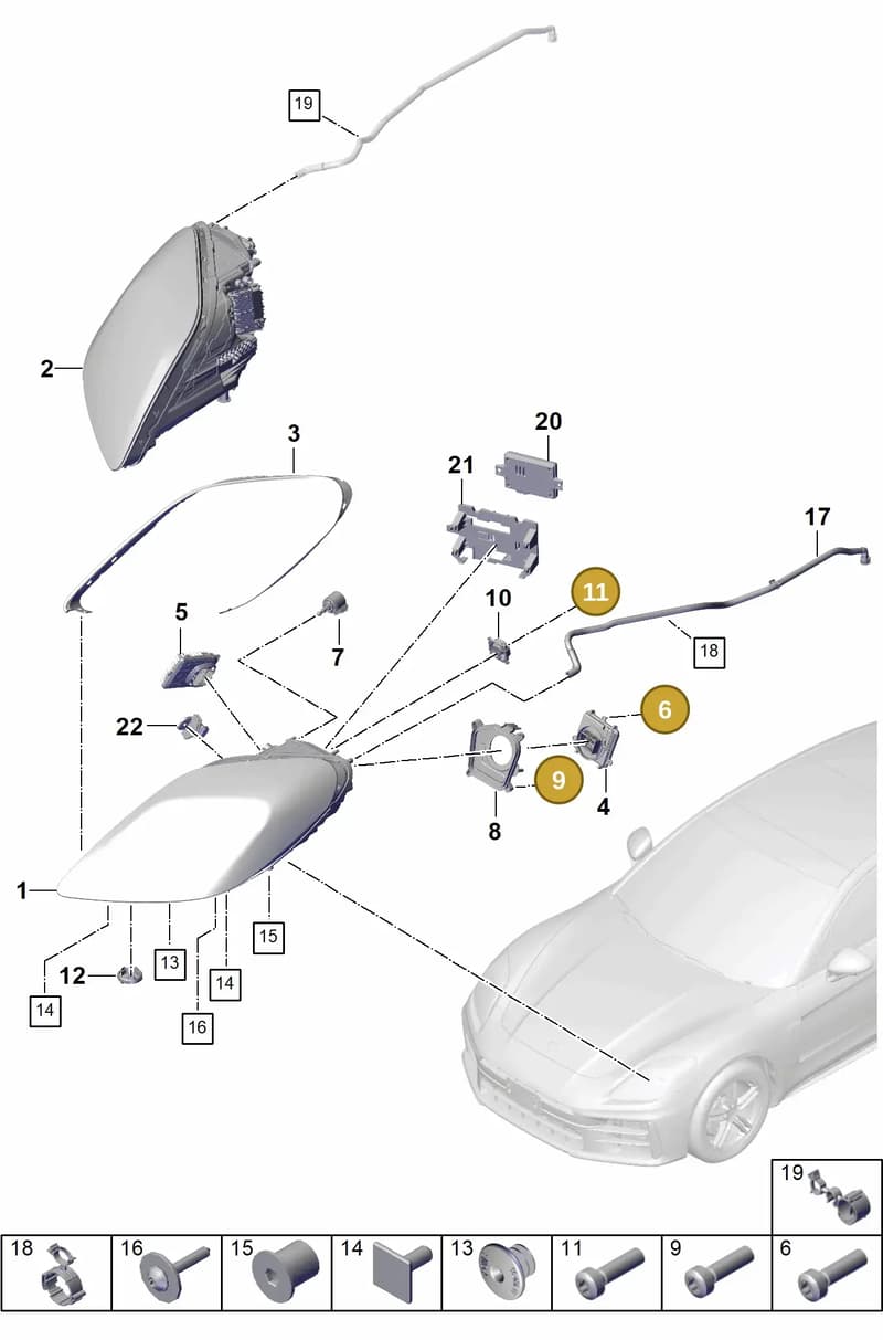 9A700839700 — Porsche Panamera (2023-2025) diagram p62908100, position 6+9+11
