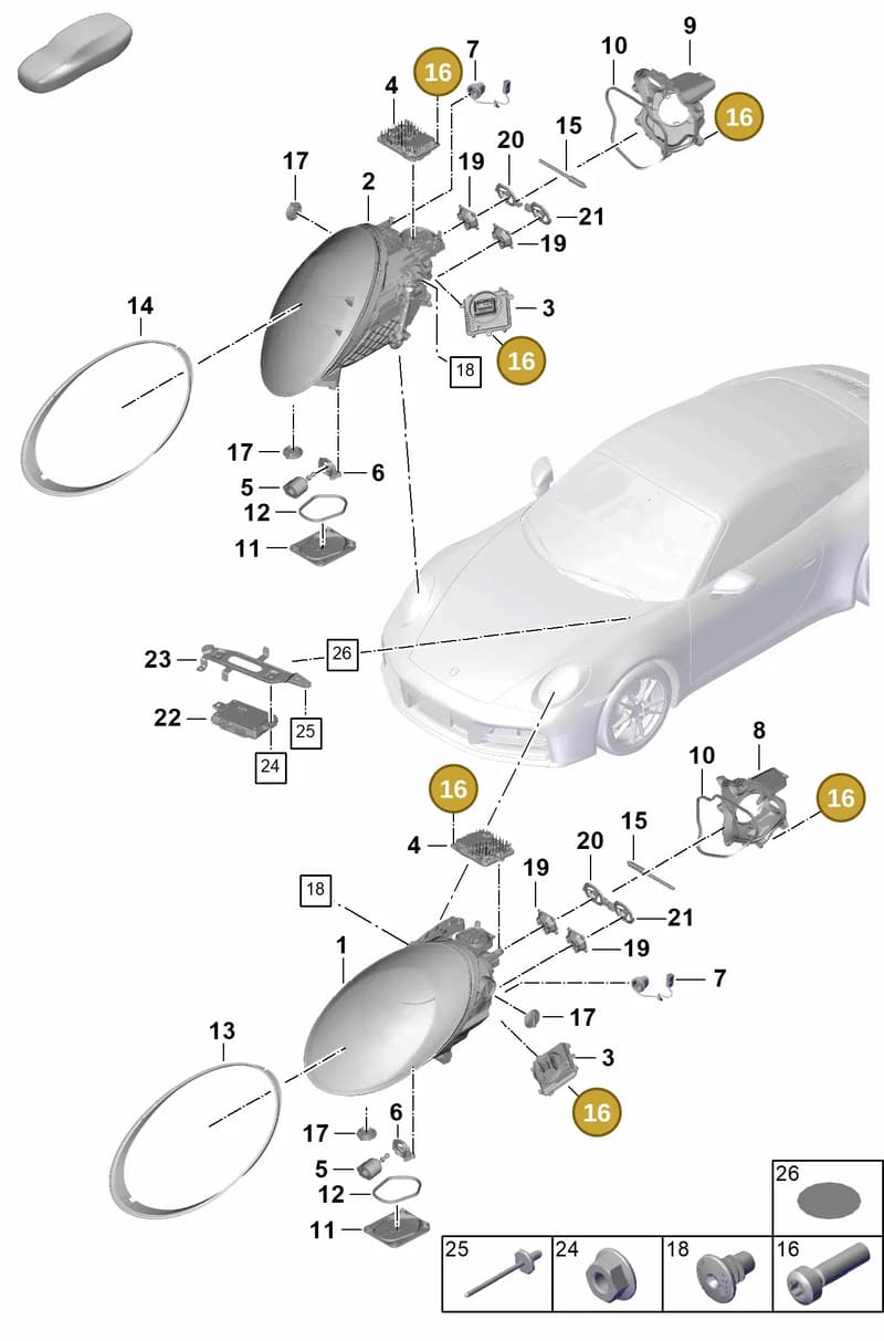 9A700839700 — Porsche 911 (2024-2025) diagram p63908100, position 16
