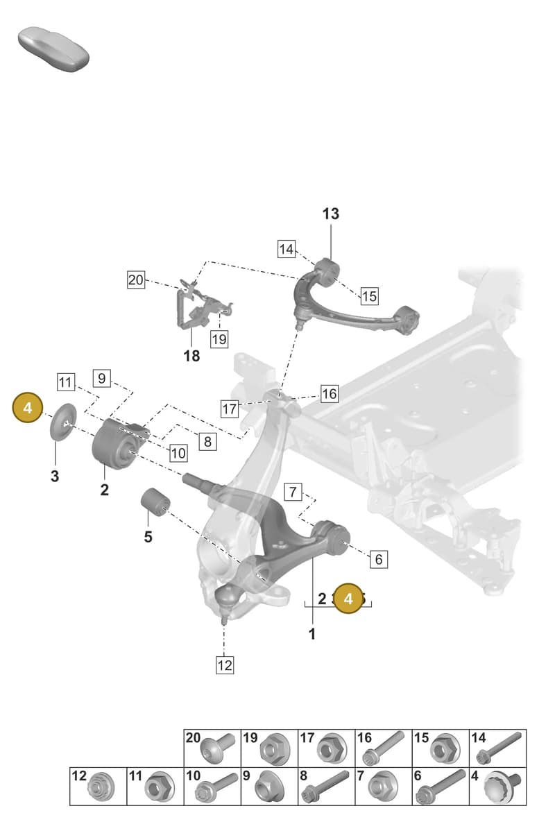 9A700842400 — Porsche Taycan Sport Turismo (2023-2025) diagram p56401050, position 4