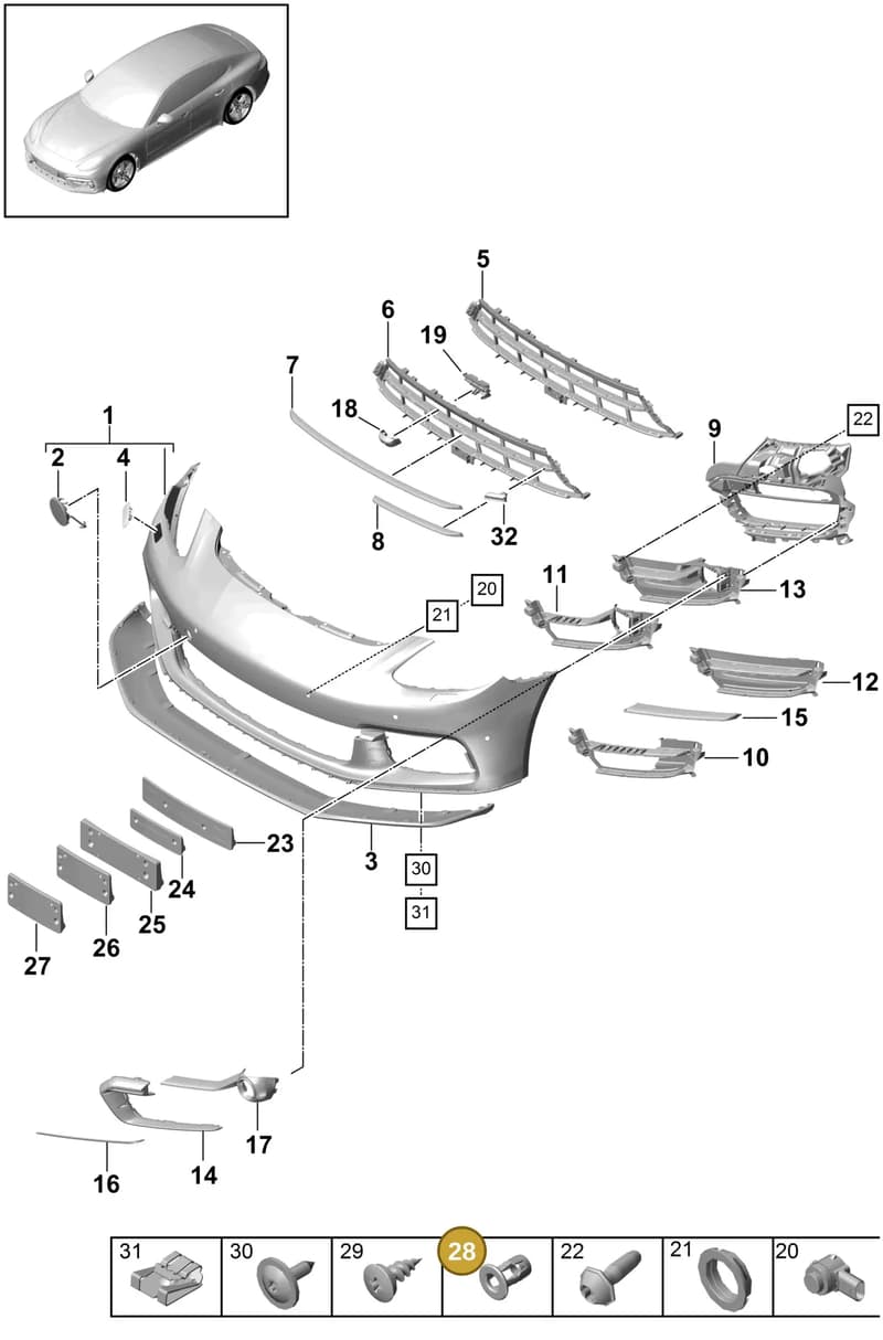 9A700844200 — Porsche Panamera (2016-2020) diagram p49802020, position 28