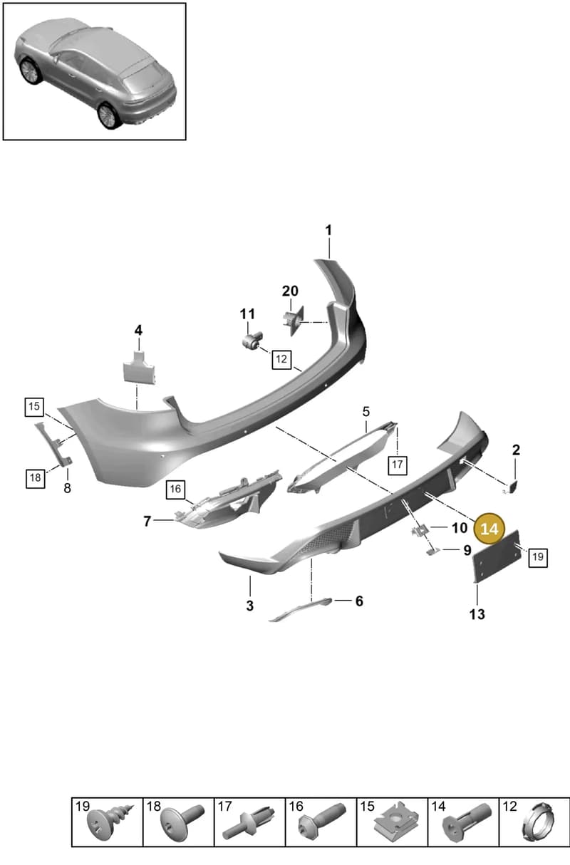 9A700844200 — Porsche Macan (2018-2022) diagram p52802550, position 14