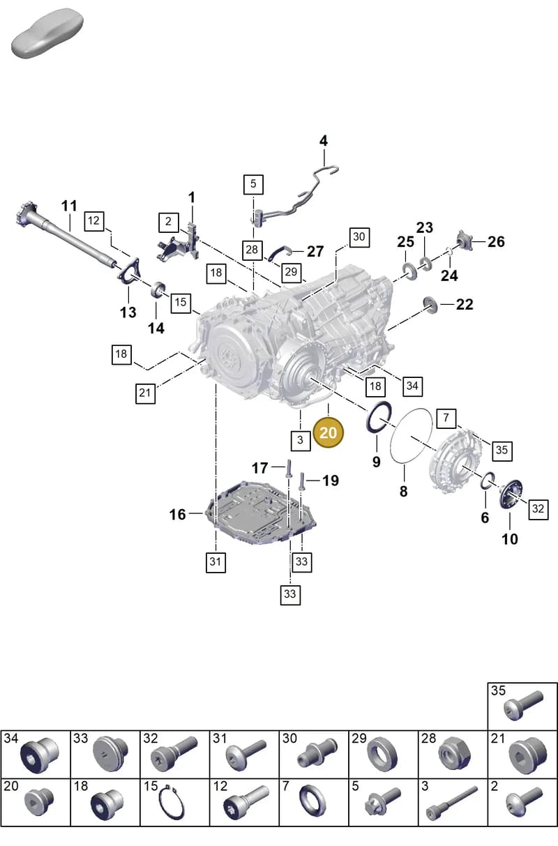 9A700852600 — Porsche 911 (2024-2025) diagram p63302150, position 20