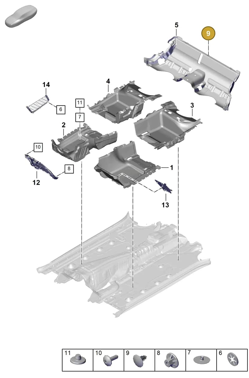 9A700861000 — Porsche Panamera (2023-2025) diagram p62807100, position 9