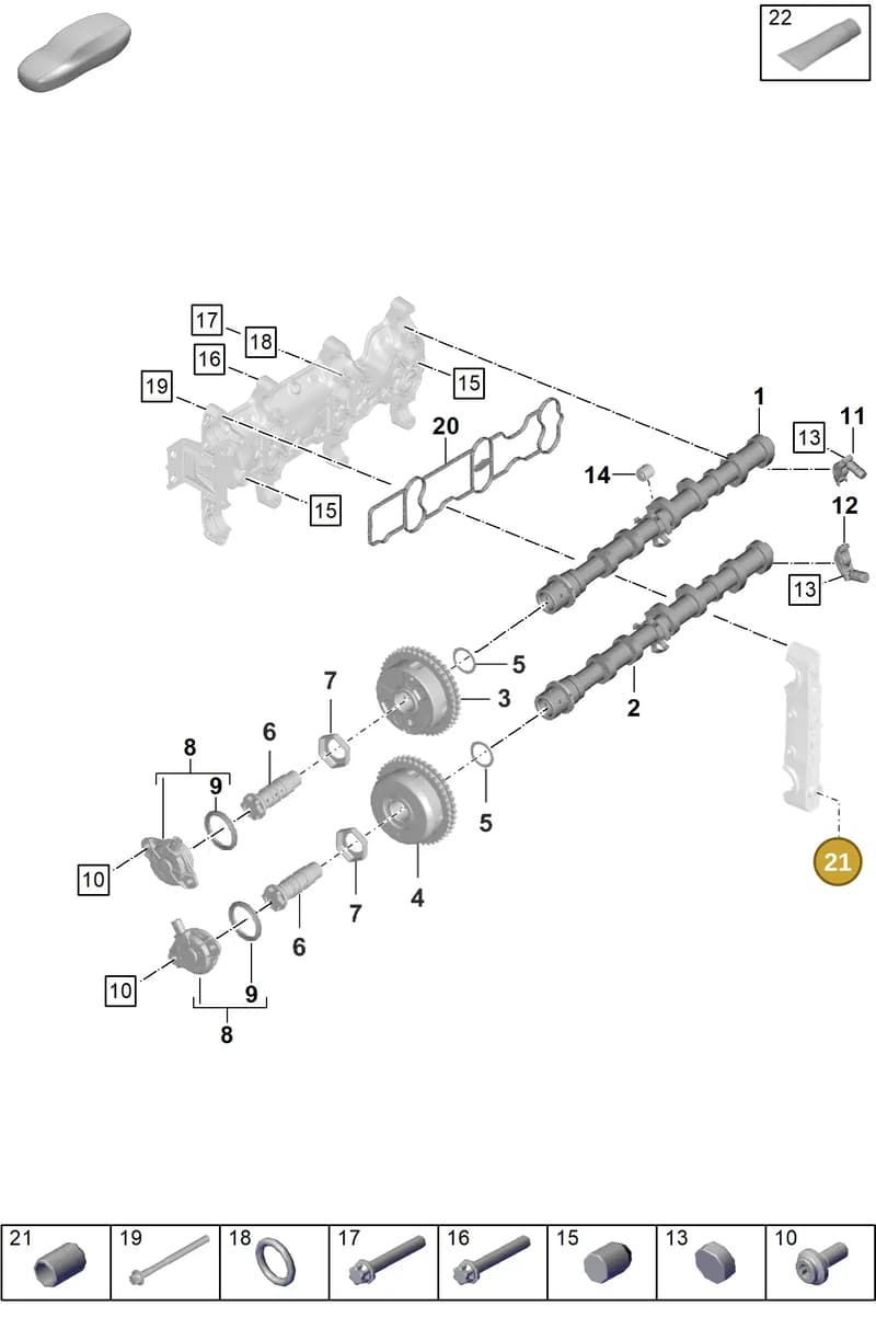 9A700866900 — Porsche Boxster Spyder (2019-2020) diagram p54103100, position 21