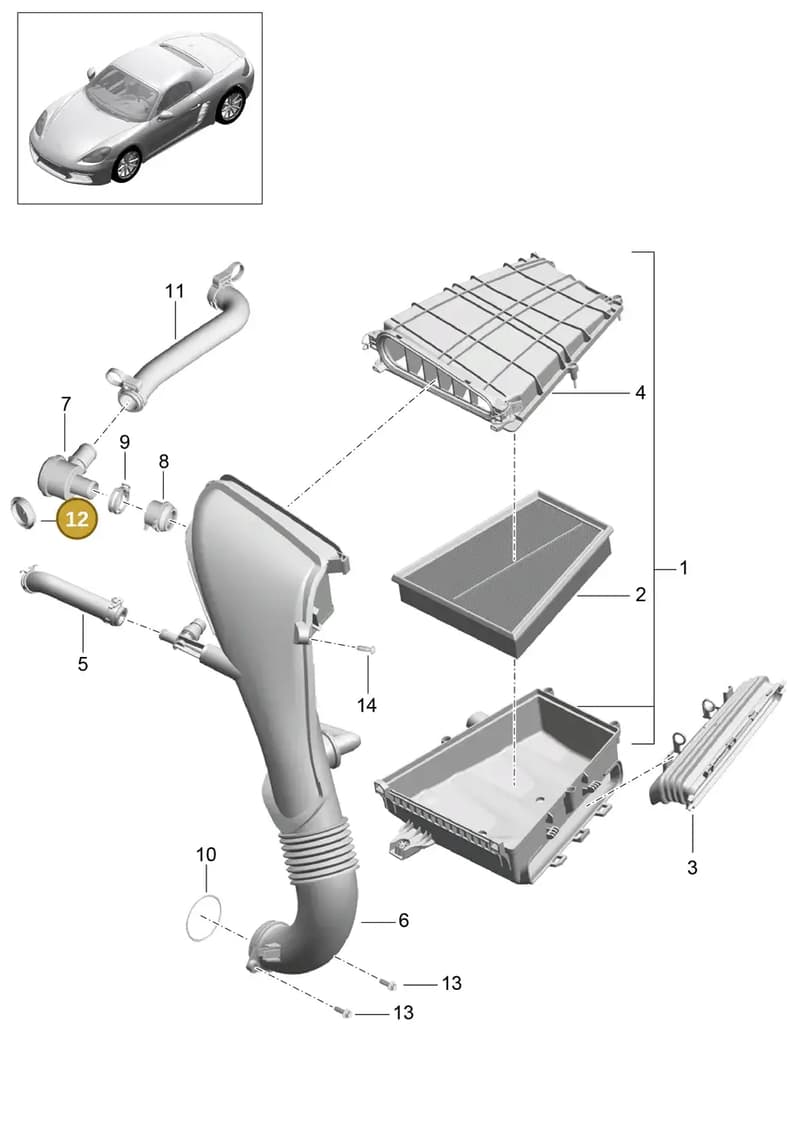 9A700868100 — Porsche Boxster (2016-2019) diagram p48106000, position 12