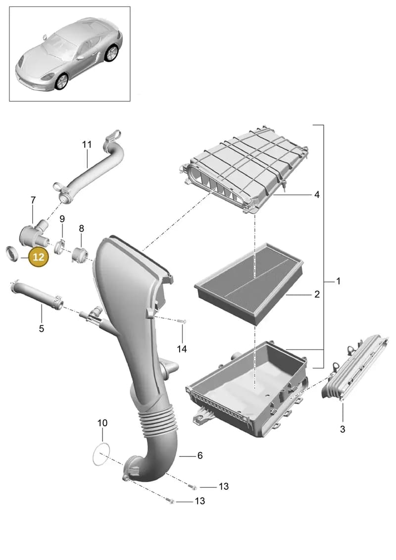 9A700868100 — Porsche Cayman (2016-2019) diagram p50106000, position 12