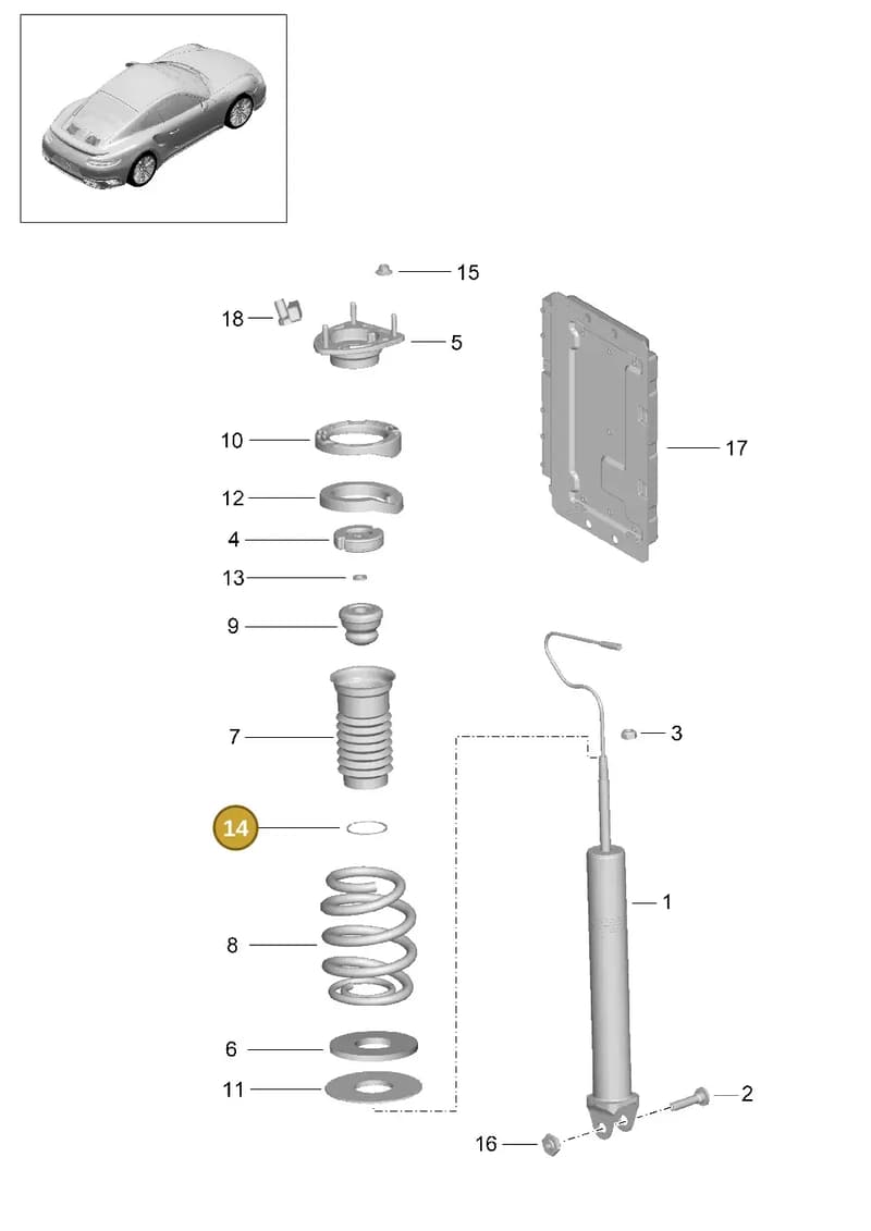 9A700872500 — Porsche 911 (2013-2020) diagram p42502000, position 14