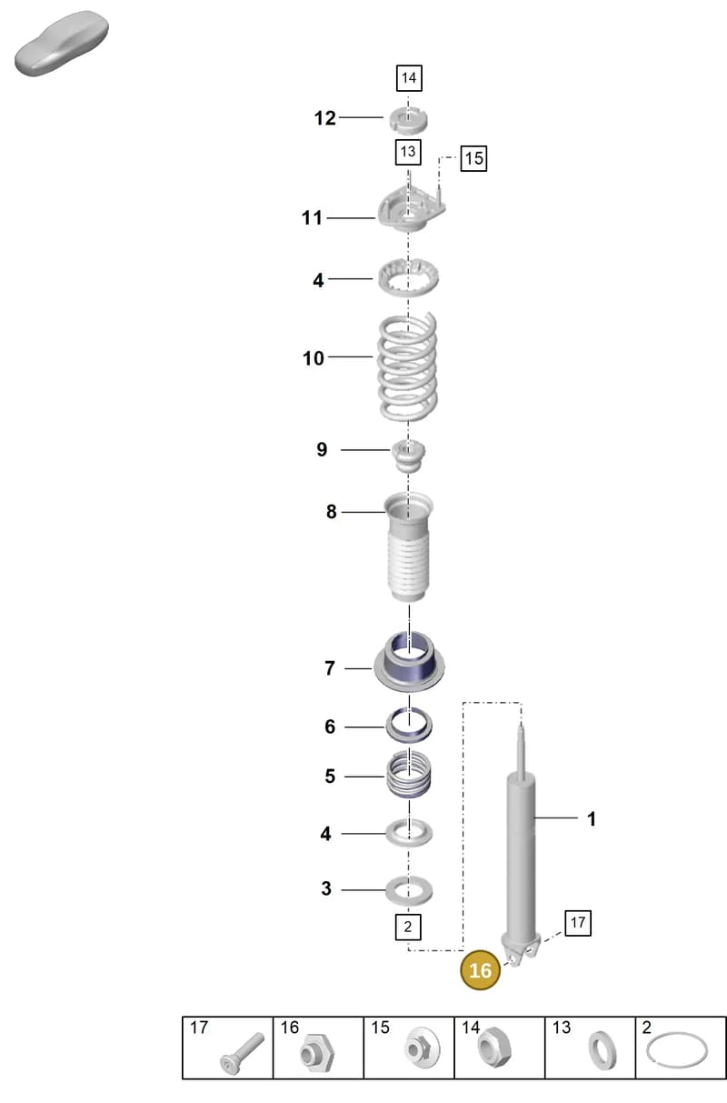 9A700872500 — Porsche 911 (2024-2025) diagram p57502010, position 16