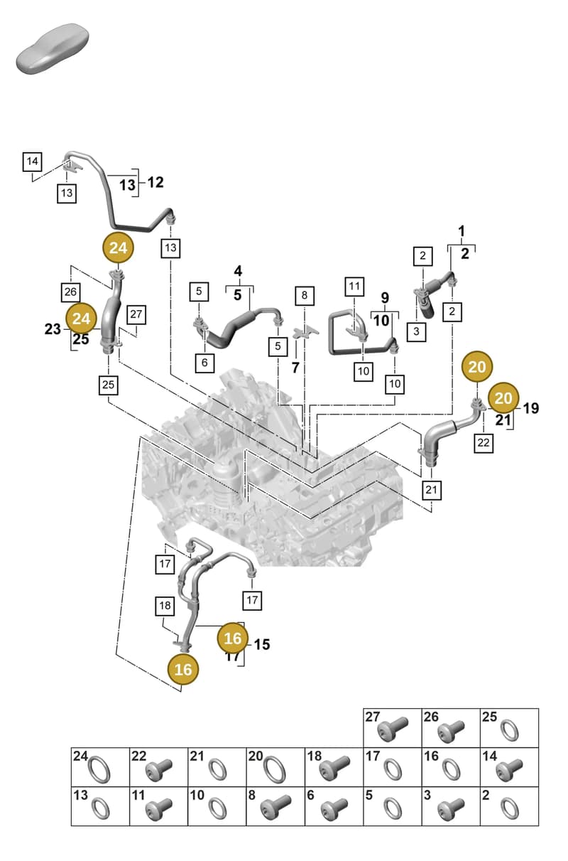 9A700875500 — Porsche Panamera (2020-2023) diagram p58202100, position 16+20+24