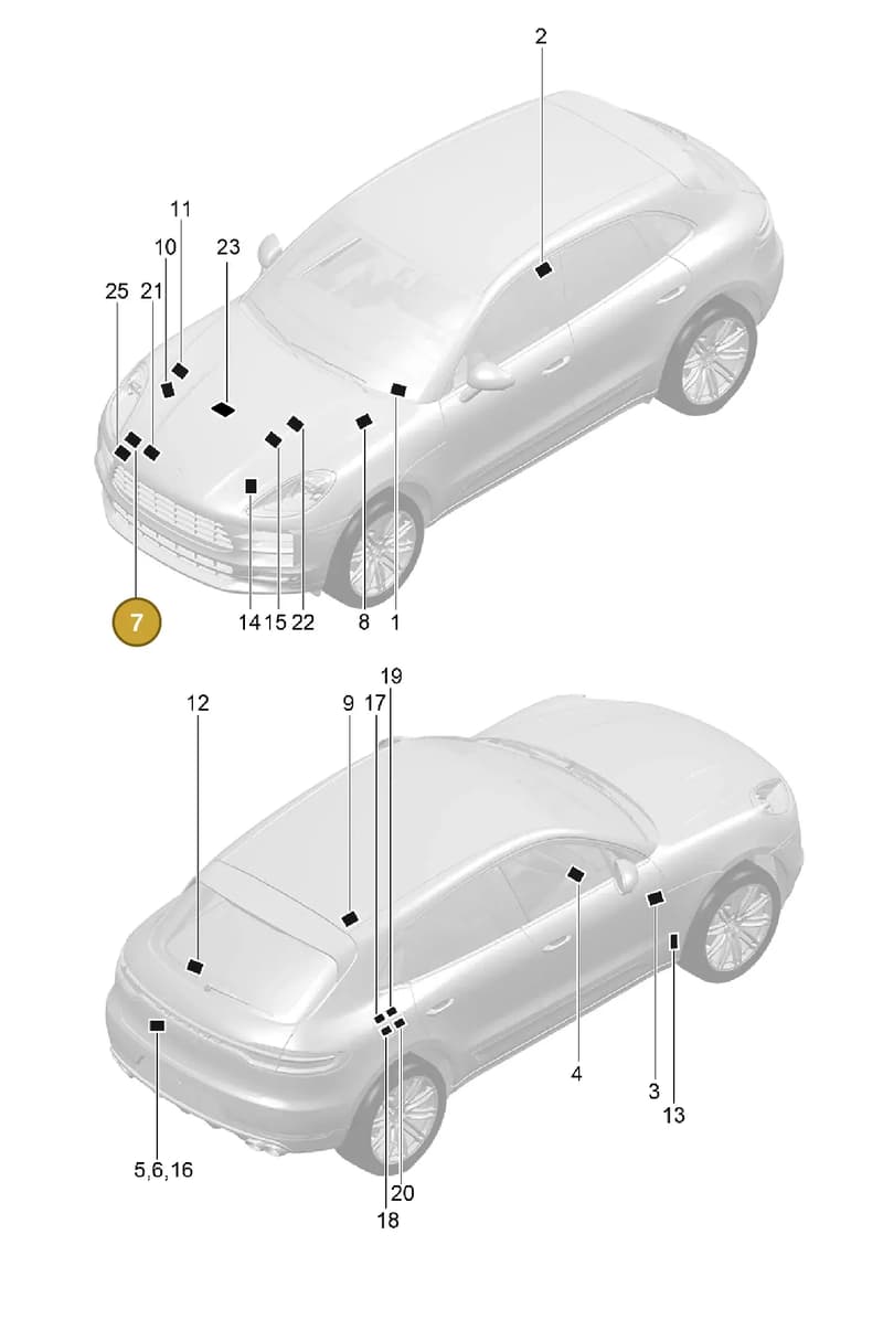 9A7010006 — Porsche Macan (2018-2022) diagram p52003000, position 7