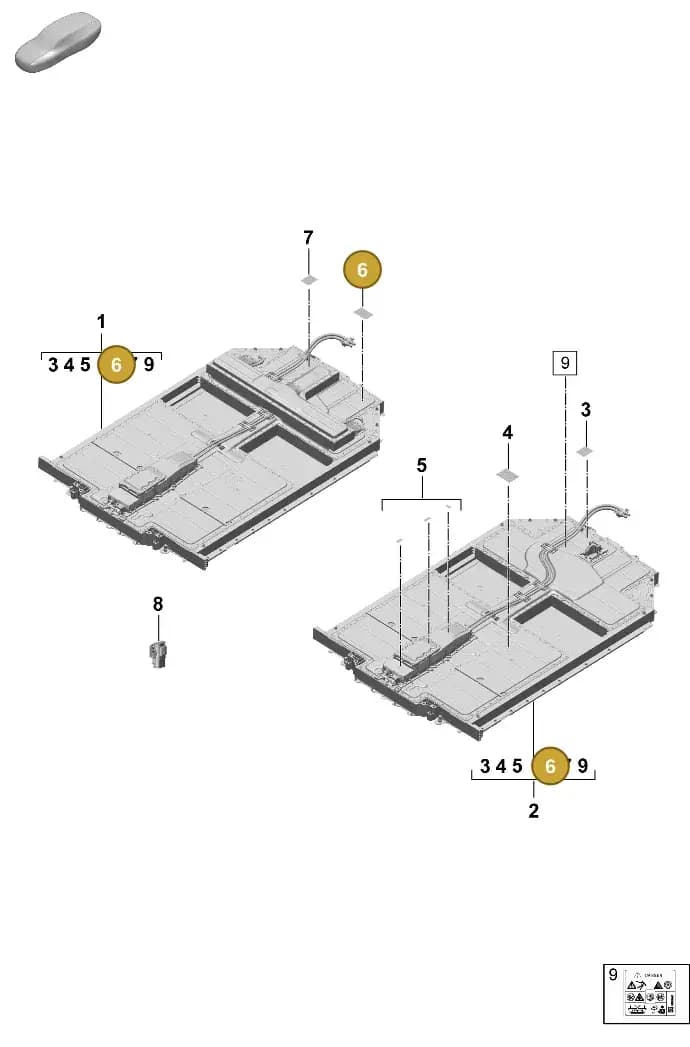 9A701053910 — Porsche Taycan Sport Turismo (2023-2025) diagram p64251000, position 6