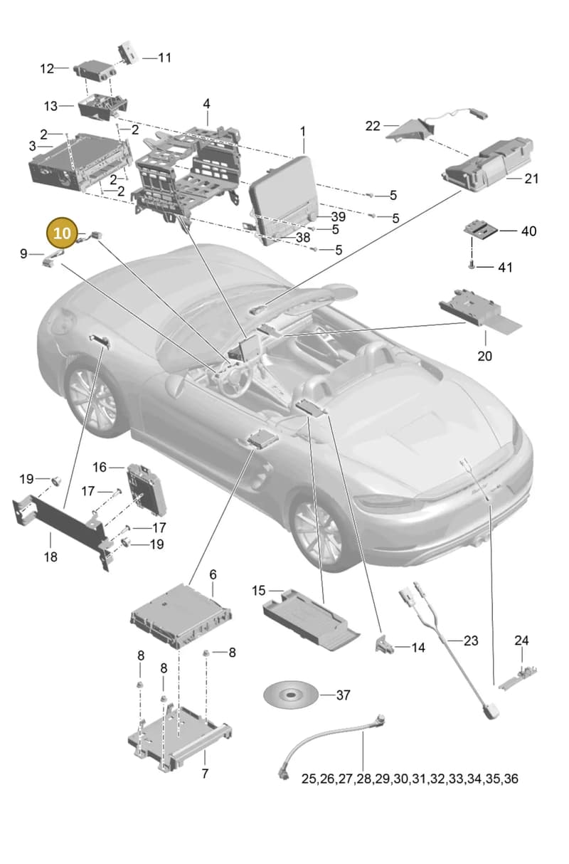 9A7035504 — Porsche Boxster (2016-2019) diagram p48911000, position 10