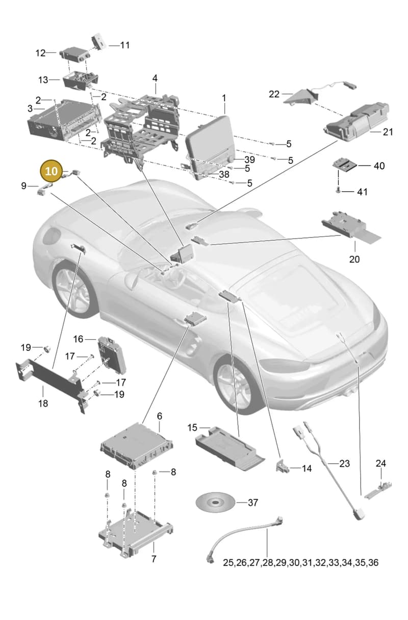 9A7035504 — Porsche Cayman (2016-2019) diagram p50911000, position 10