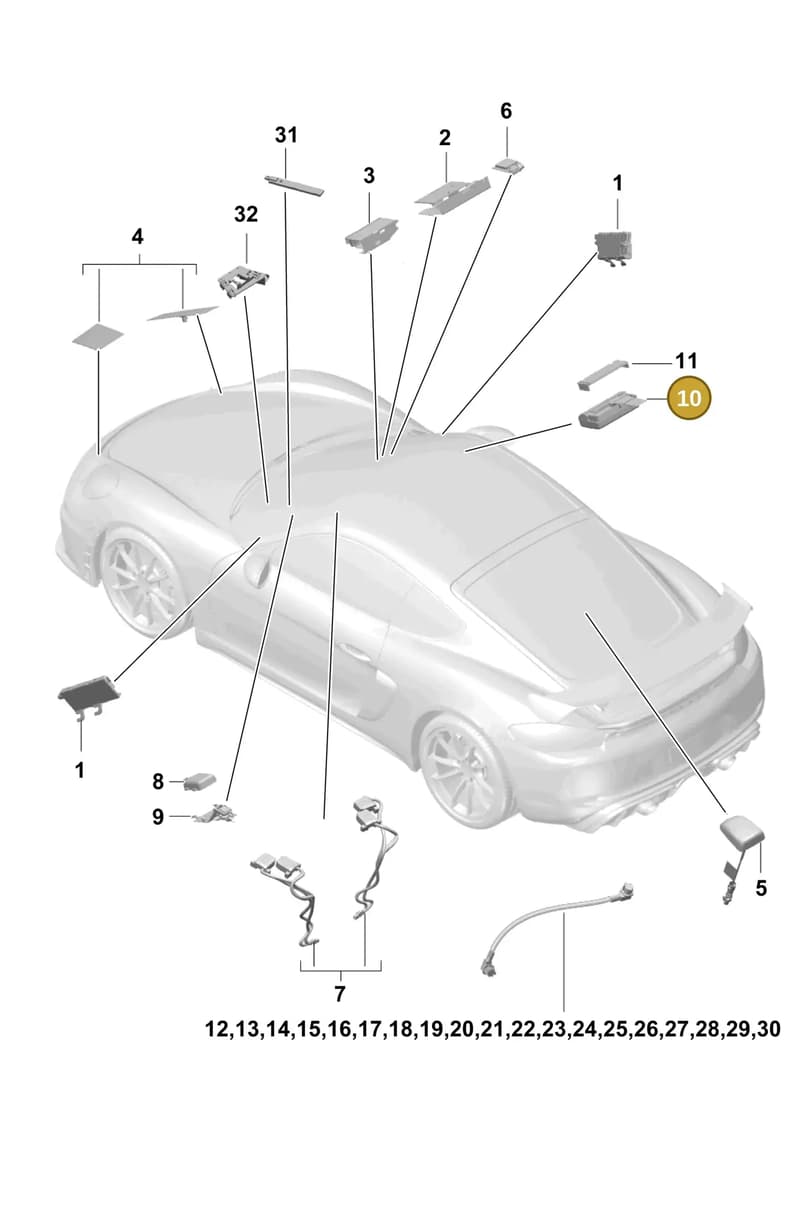 9A7035504 — Porsche Cayman (2019-2022) diagram p55911020, position 10