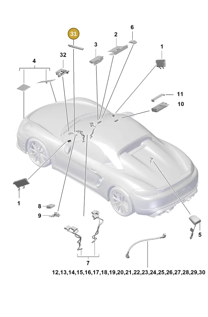 9A703550400 — Porsche Boxster Spyder (2019-2020) diagram p54911020, position 31