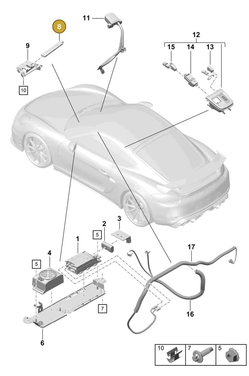 9A703550400 — Porsche Cayman (2019-2022) diagram p55911040, position 8