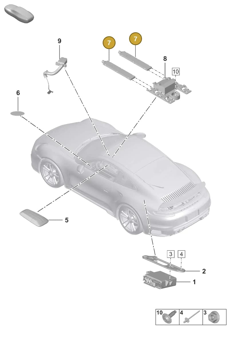 9A703550400 — Porsche 911 (2020-2022) diagram p57901070, position 7