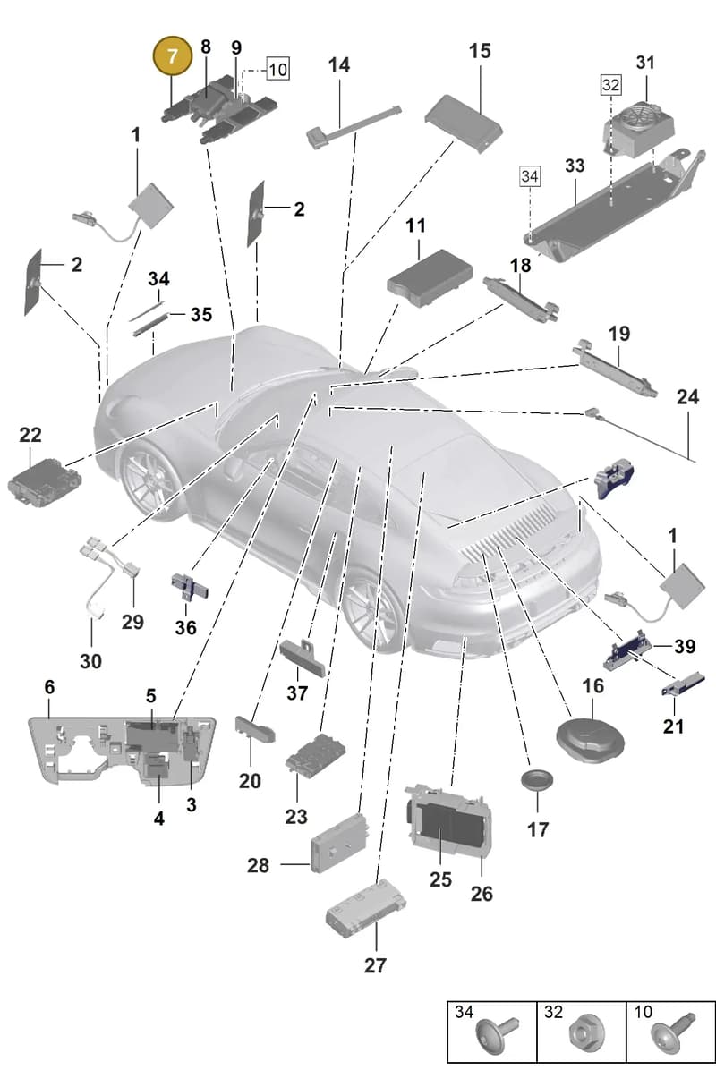 9A703550400 — Porsche 911 (2020-2022) diagram p57912000, position 7