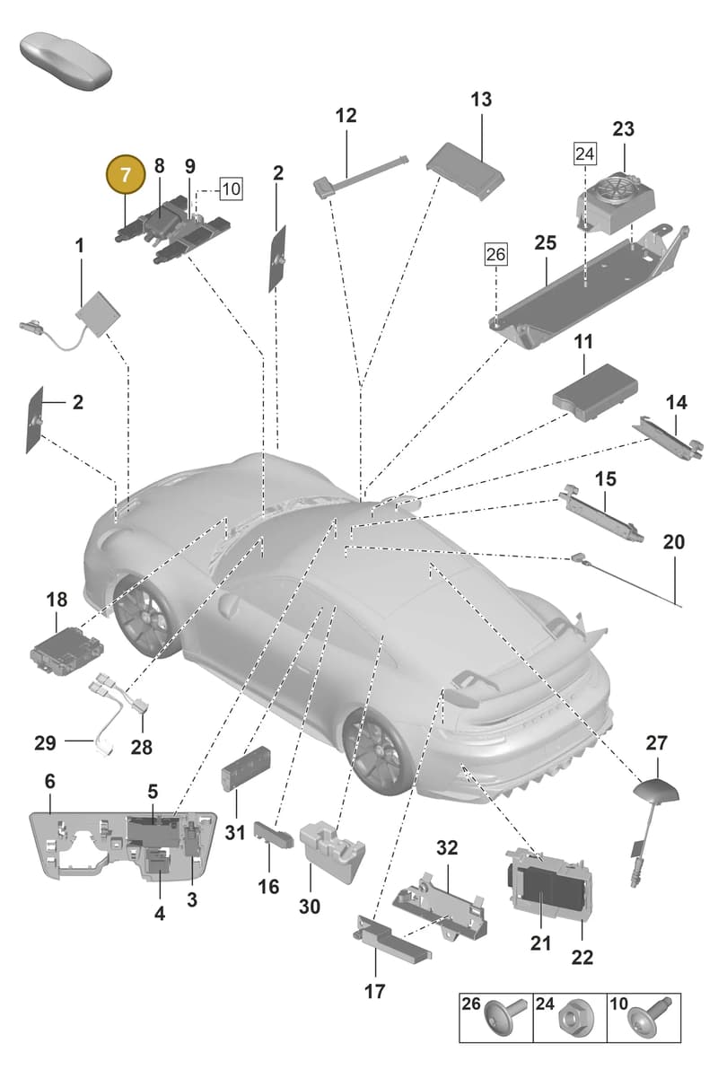 9A703550400 — Porsche 911 (2021-2022) diagram p59912000, position 7