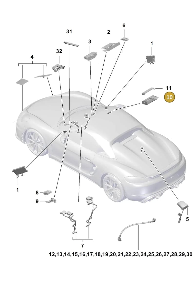 9A7035504 — Porsche Boxster Spyder (2019-2020) diagram p54911020, position 10
