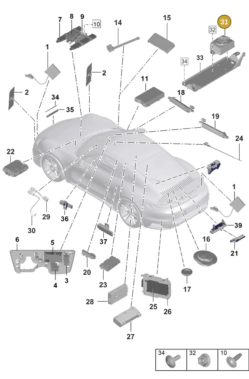 9A703570900 — Porsche 911 (2020-2022) diagram p57912000, position 31