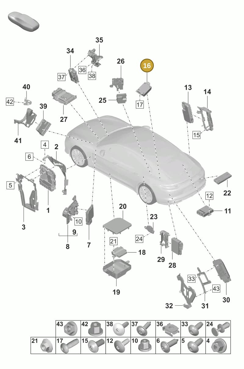 9A703570900 — Porsche Panamera (2020-2023) diagram p58901003, position 16